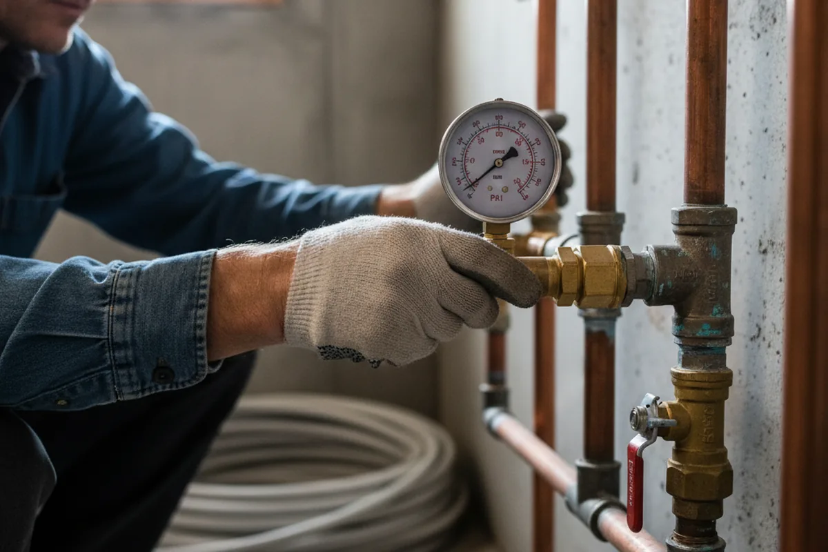 Pressure testing a repaired line during Water Line Repair in Nooksack
